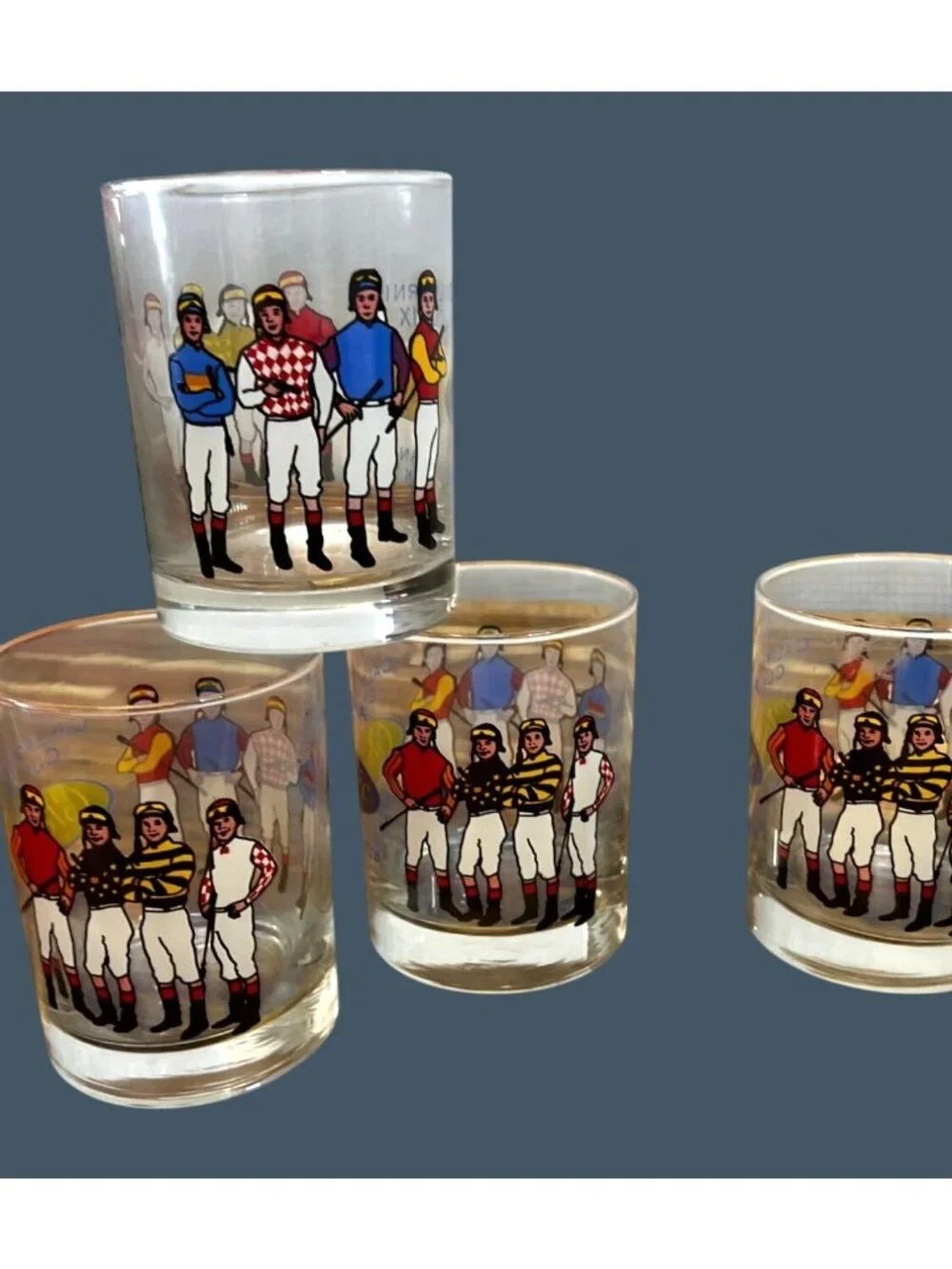 California Cup IX Santa Anita Park Jockey Glass Set Of 6 Classic Winners Horse R